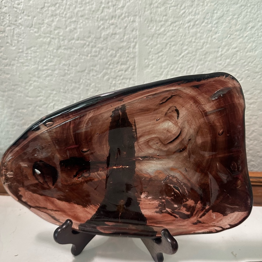 MCM Jaramillo Sky dreamer Abstract Brown Glass Face Wall Art